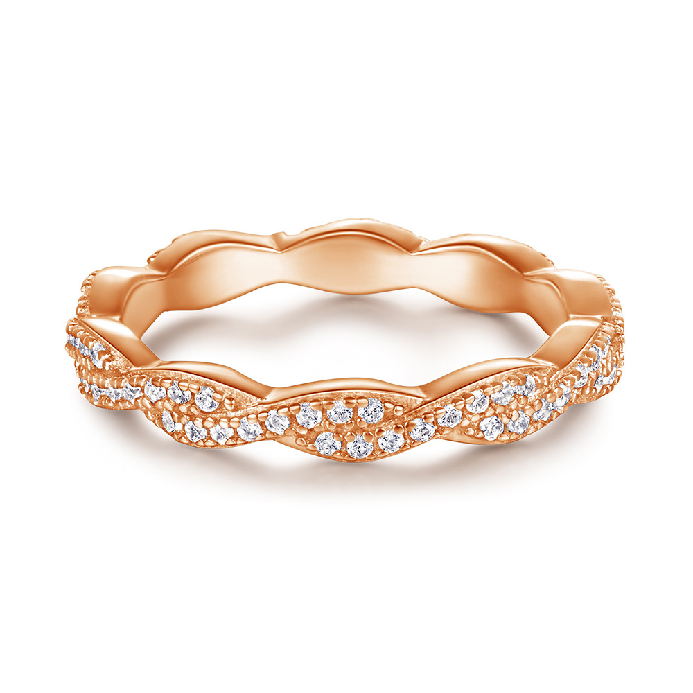 Trendy Eternity Finger Ring in S925 Silver with Moissanite